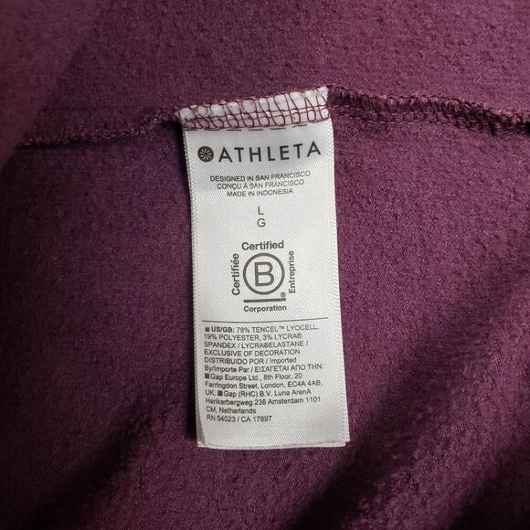 Athleta Coaster Luxe Recover Sweatshirt Womens Large‎ Red Rip Tear - Picture 11 of 12